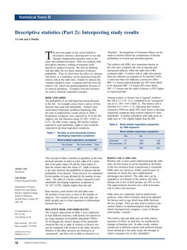 Descriptive Statistics (Part 2): Interpreting Study Results