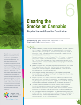 Clearing the Smoke on Cannabis: Regular Use and Cognitive Functioning