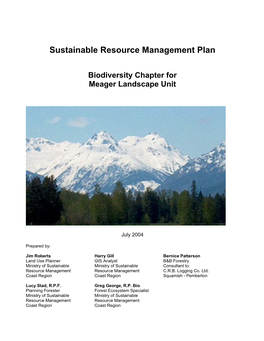 Sustainable Resource Management Plan