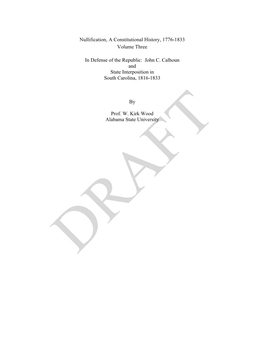 John C. Calhoun and State Interposition in South Carolina, 1816-1833