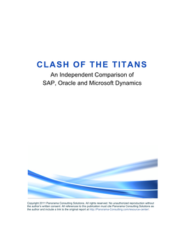 CLASH of the TITANS an Independent Comparison of SAP, Oracle and Microsoft Dynamics