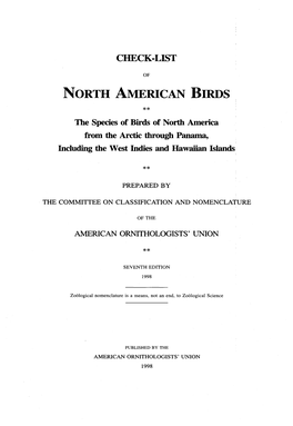 Nogth AMERICAN BIRDS