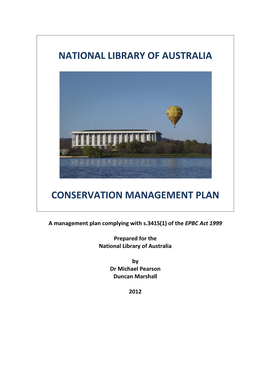 National Library of Australia Conservation Management Plan