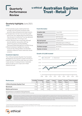 U Ethical Australian Equities Trust