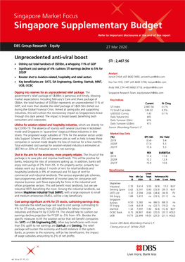 Singapore Supplementary Budget