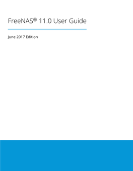 Freenas® 11.0 User Guide