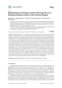 Spatiotemporal Changes and the Driving Forces of Sloping Farmland Areas in the Sichuan Region