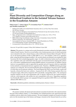 Plant Diversity and Composition Changes Along an Altitudinal Gradient in the Isolated Volcano Sumaco in the Ecuadorian Amazon