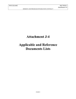 Attachment J-4 Applicable and Reference Documents Lists