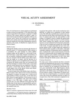 Visual Acuity Assessment