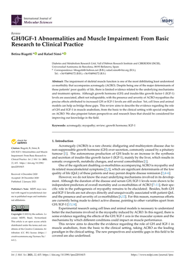 GH/IGF-1 Abnormalities and Muscle Impairment: from Basic Research to Clinical Practice