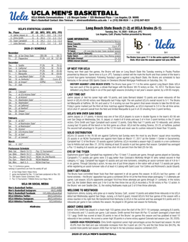 UCLA Men's Basketball UCLA’Sucla Season/Careerseason/CAREER Statistics (As of Dec 11, STATS 2020) 2020-21All Games ROSTER