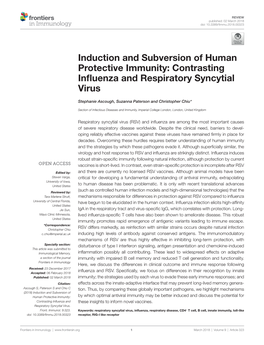 Contrasting Influenza and Respiratory Syncytial Virus