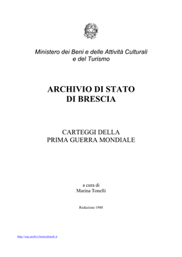 Carteggi Della Prima Guerra Mondiale