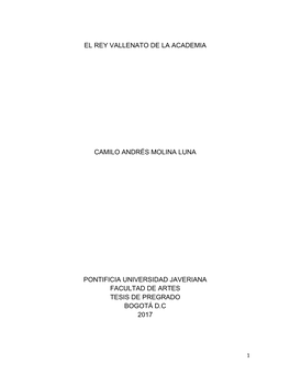 El Rey Vallenato De La Academia Camilo Andrés Molina Luna Pontificia