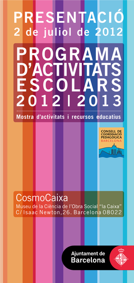 Programa D'activitats Escolars