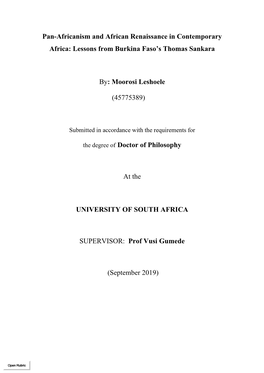 Lessons from Burkina Faso's Thomas Sankara By