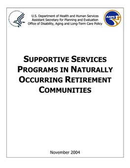 Supportive Services Programs in Naturally Occurring Retirement Communities