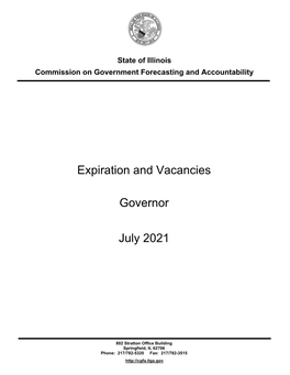Expiration and Vacancies Governor July 2021