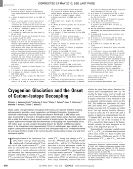 Cryogenian Glaciation and the Onset of Carbon-Isotope Decoupling” by N