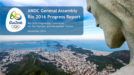 ANOC General Assembly Rio 2016 Progress Report