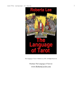 The Language of Tarot 1