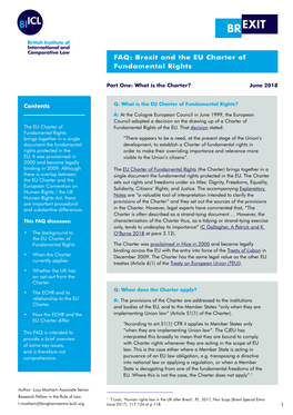 FAQ: Brexit and the EU Charter of Fundamental Rights