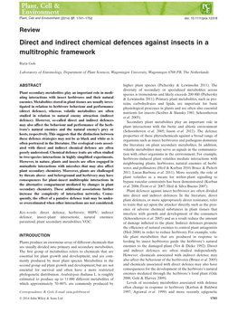 Direct and Indirect Chemical Defences Against Insects in a Multitrophic Framework