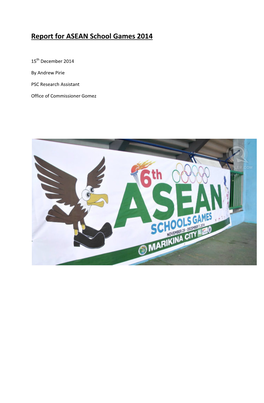 Report for ASEAN School Games 2014