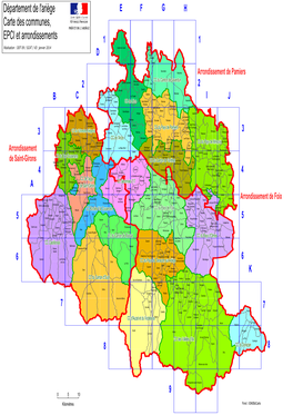 Département De L'ariège Carte Des Communes, EPCI Et Arrondissements