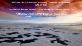 NSF/UNOLS Arctic Icebreaker Coordinating Committee (AICC) Meeting June 22, 2020