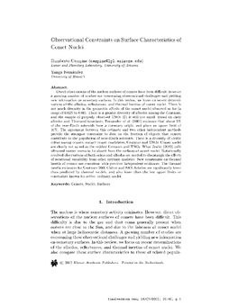 Observational Constraints on Surface Characteristics of Comet Nuclei