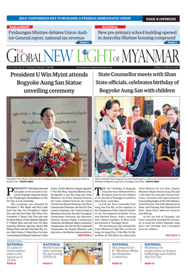 President U Win Myint Attends Bogyoke Aung San Statue Unveiling Ceremony