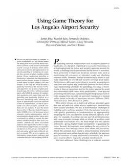 Using Game Theory for Los Angeles Airport Security