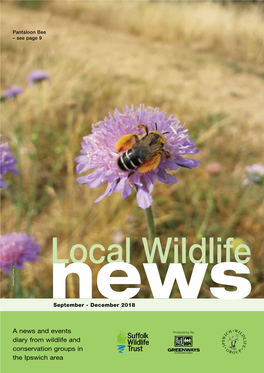 A News and Events Diary from Wildlife and Conservation Groups in the Ipswich Area