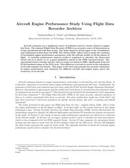 Aircraft Engine Performance Study Using Flight Data Recorder Archives