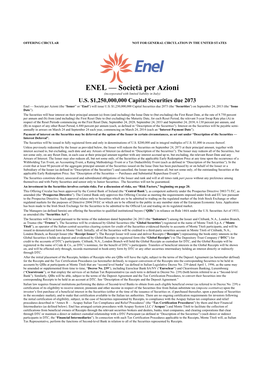 ENEL — Società Per Azioni (Incorporated with Limited Liability in Italy) U.S