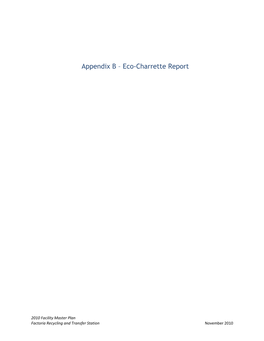Appendix B – Eco-Charrette Report