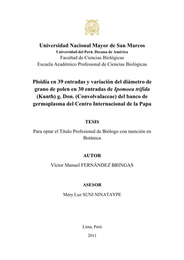 Universidad Nacional Mayor De San Marcos Ploidía En 39 Entradas Y