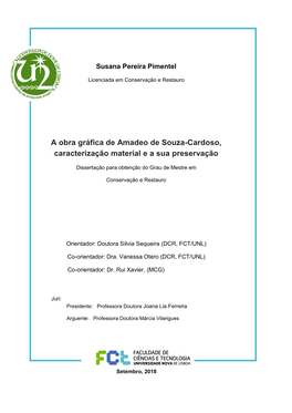 A Obra Gráfica De Amadeo De Souza-Cardoso, Caracterização Material E a Sua Preservação