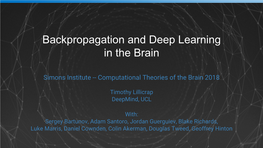 Backpropagation and Deep Learning in the Brain