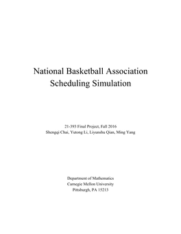 National Basketball Association Scheduling Simulation