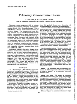 Pulmonary Veno-Occlusive Disease