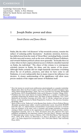 1 Joseph Stalin: Power and Ideas