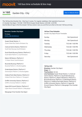 160 Bus Time Schedule & Line Route