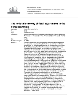 The Political Economy of Fiscal Adjustments in the European Union