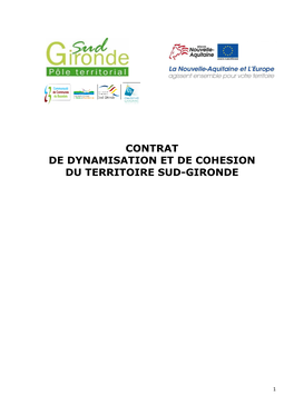 Contrat De Dynamisation Et Cohésion Sud Gironde