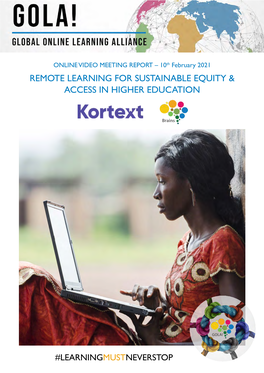 REPORT – 10Th February 2021 REMOTE LEARNING for SUSTAINABLE EQUITY & ACCESS in HIGHER EDUCATION