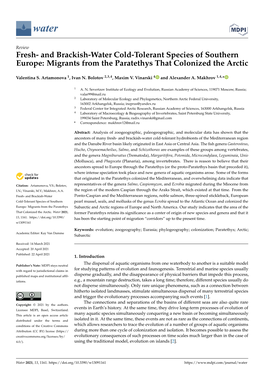 Fresh- and Brackish-Water Cold-Tolerant Species of Southern Europe: Migrants from the Paratethys That Colonized the Arctic