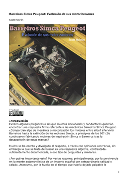 Barreiros Simca Peugeot: Evolución De Sus Motorizaciones